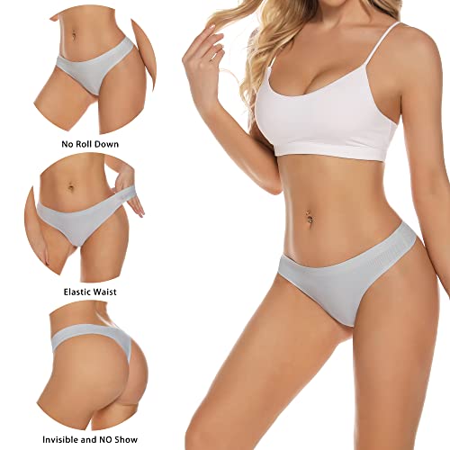 Jaywan Seamless Thongs Underwear For Women Breathable Stretch Thong Panties No Show Thong 6 Pack #TOP2