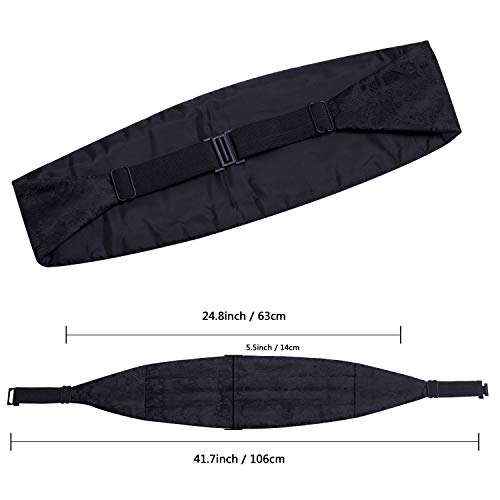 Image of Alizeal Mens Multicolored Silk Solid Cummerbund Bow Tie Set