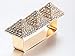 Wellotus Punk Alloy Pyramid Ring Rhinestone Hip Hop Rapper Red Lip Kiss Ring Costume Jewelry, 2 Finger Size (Gold)