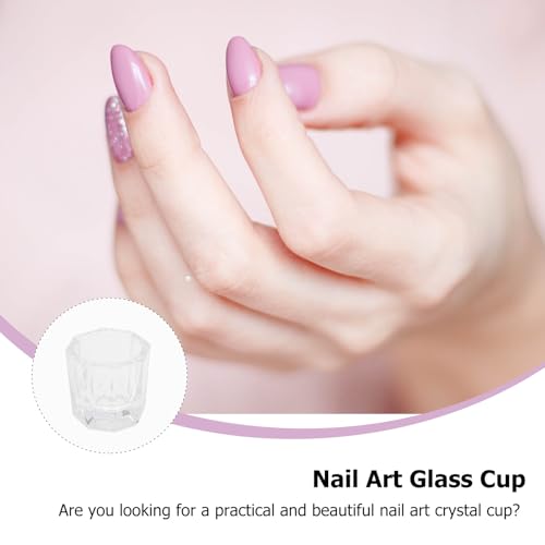 NOLITOY 3pcs Vasos de lavado para manicure en vidrio miniatura 3