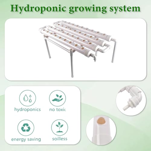 Kit di coltivazione idroponica, sistema a parete con 36 siti di piante, tubi in PVC-U per uso alimentare, pompa dell'acqua, timer, cestino e spugna per verdure a foglia