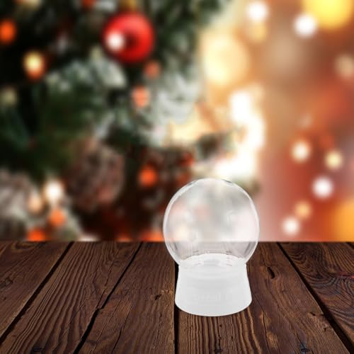 STOBAZA 6 Stück DIY Schneekugel Bastelset 100mm Leere Schneekugel Basteln, Sockel weiß mit Glaskugel, Befüllbare Display Kugeln - Schneekugel Selber Machen