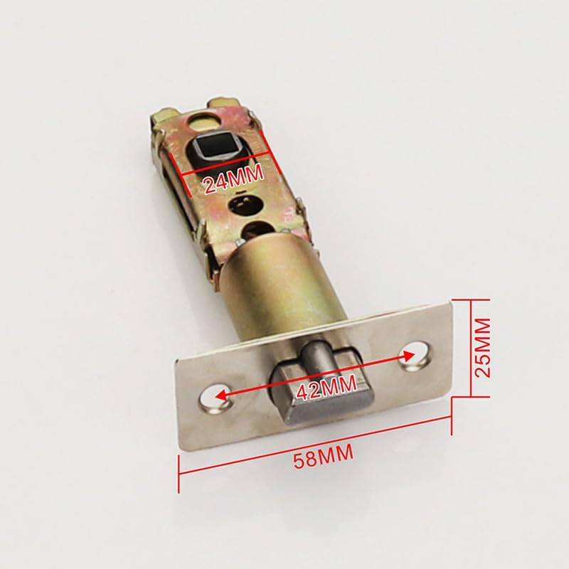 1PCS Adjustable Deadlatch 2-3/8'' or 2-3/4'', Keyed Entry Door Lock Replacement Latch and Strike,Smart Door Lock Deadlatch,Inner Door Handles Universal Replacement Part