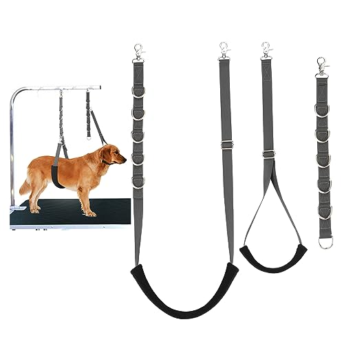 Dog Grooming Supplies Dog Grooming Belly Straps Groomer Extension Straps Grooming Loop for Pet Dog Grooming Table Grooming Arm (Gray)