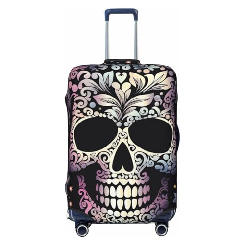 Cool Skull Travel Luggage Cover Elastic Washable Suitcase Cover Protector Fashion Stretch Baggage Covers Dustproof Suitcase Sleeve Fits 18-32 inch luggage Small