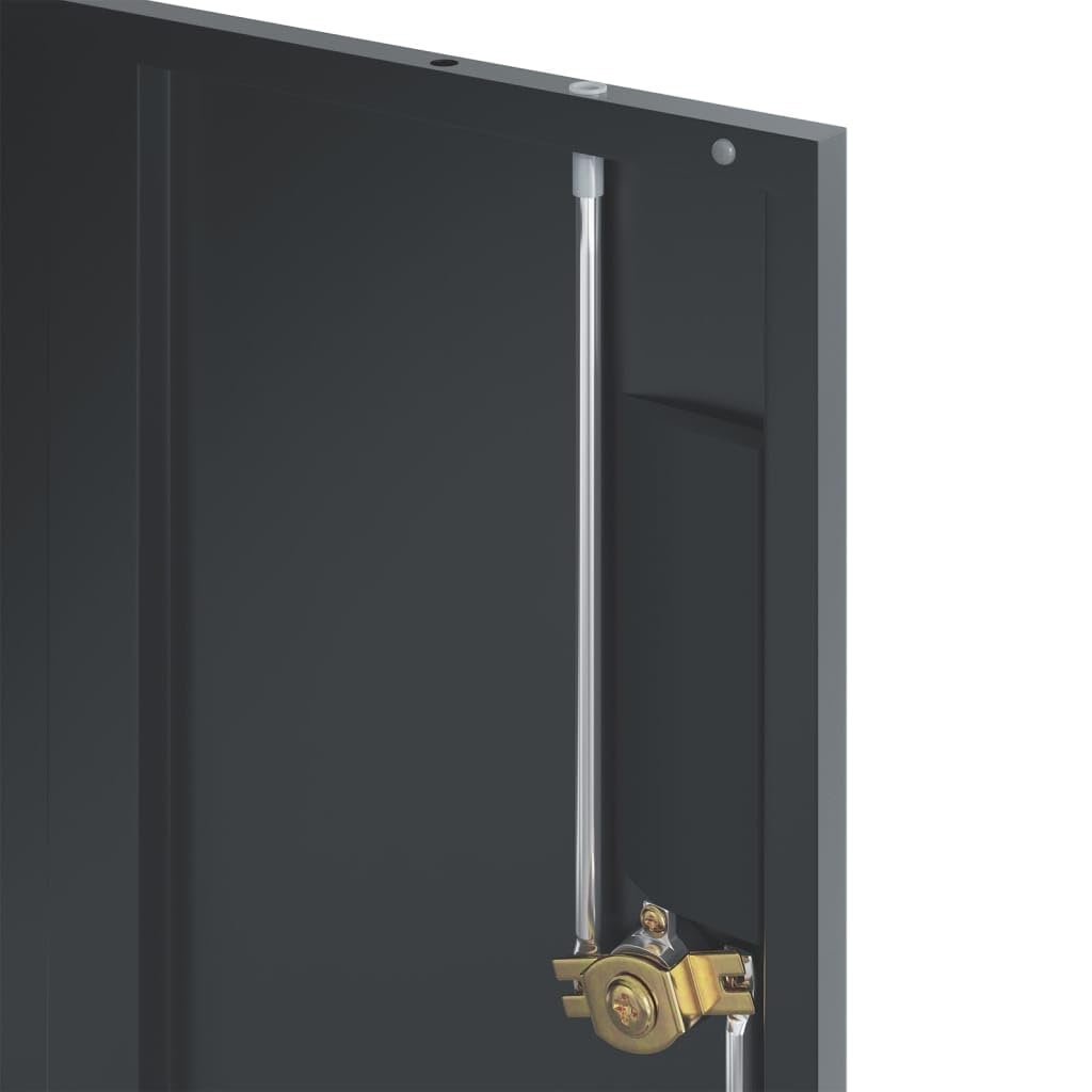 Armadio Classificatore Antracite in Acciaio Verniciato a Polvere 90x40x40 cm con Serratura e Chiavi, Mobile da Ufficio Resistente per Documenti, Sistema di Archiviazione