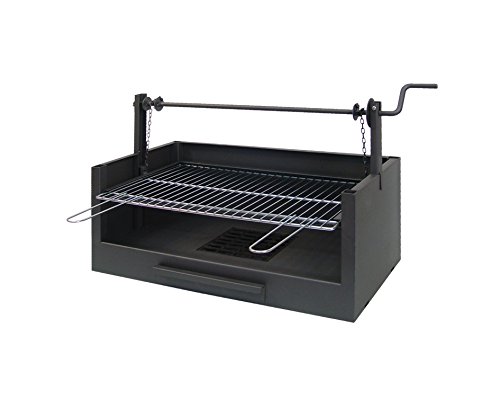 EL ZORRO IMEX 71508 – Erhöhte Grillschublade, Edelstahl-Grill, 63 x 75 x 42 cm, schwarz