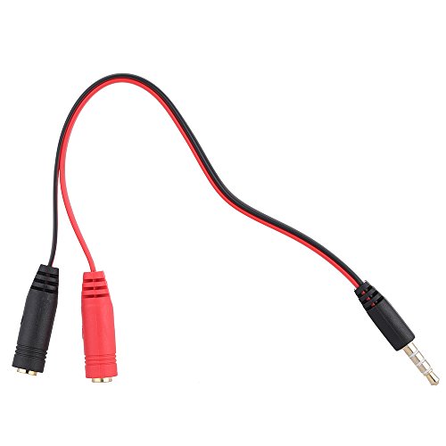 ho de áudio estéreo 3,5 mm para 2 divisor Y fêmea Mic do fone de ouvido fone de ouvido fone de ouvid