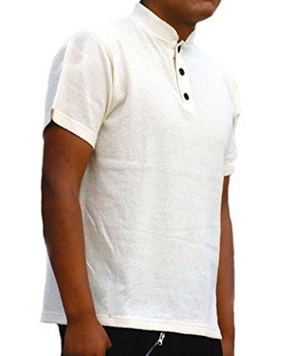 Polo blanc col montant homme en coton Pima idéal pour l'été en terrasse