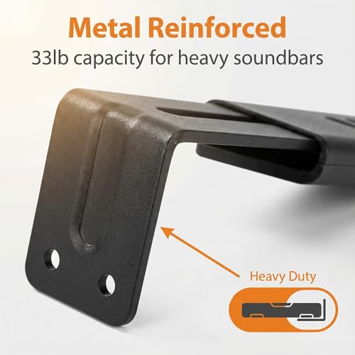 Depth Adjustabl Soundbar Wall Mount Bracket ,Soundbar Shelf Under TV, Black - image 3