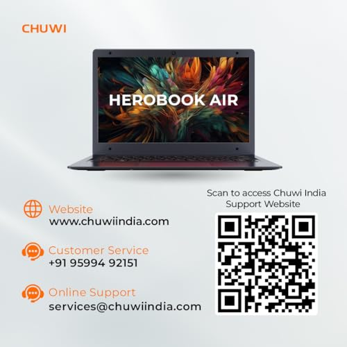 Image of Chuwi HeroBook Air Laptop 11 inch - Intel Celeron N4020, 4GB RAM, 128GB SSD, Up to 2.8 GHz, WiFi, 34.2Wh Battery, Webcam, Micro-Edge Display, Windows 11 - Black
