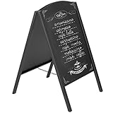 Black Metal Large A-Frame Erasable Chalkboard Signage / Restaurant Menu Board / Decorative Wedding Sign