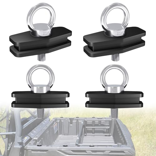 Chelhead 4 PCS Bed Anchors Mounting Kit Aluminum Bed Accessories Compatible with Can-Am Commander & Maverick & Defender Can-Am LinQ Fit Tie Down Anchors