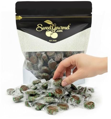 SweetGourmet Classic Chocolate Mint Starlight Hard Candy, Individually Wrapped, 2 Pound Bag, 140 Count, Chocolate with Spearmint, Gluten-Free, Fat-Free