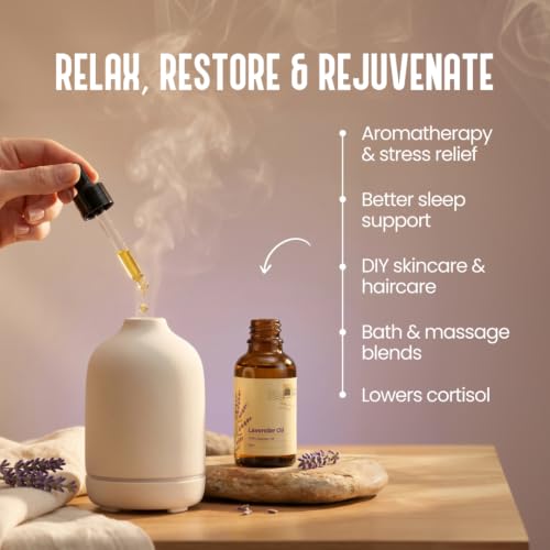 Image of My Pahadi Dukan Lavender Essential Oil 30 ml, Pure Natural Steam Distilled, Supports Healthy Hair & Growth, Skin Care, Hair Fall Control, and Relaxing Sleep, Organic, Undiluted, No Sulphate or Mineral Oil