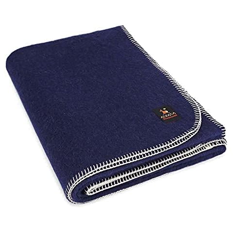 Thick Alpaca Wool Blanket Heavyweight Alpaca Wool Blanket Camping Outdoors or Using Indoors Soft Peruvian Alpaca Wool Blankets Twin Queen and King Sizes Fit Any Need Solid Color (Navy Blue, Twin) Cover