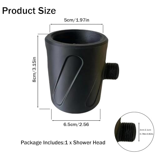 Cabezal de ducha para hombre Spiral Nozzle, plástico, negro miniatura 3