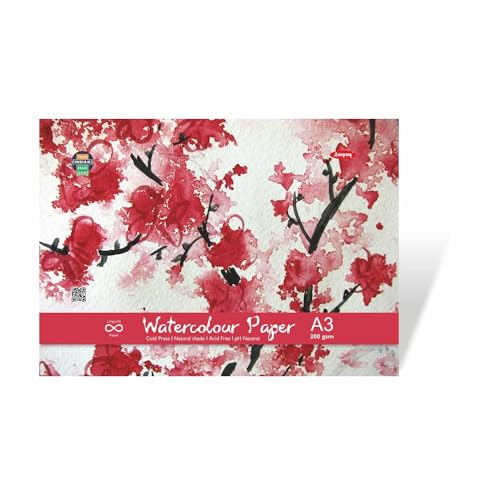 Image of anupam Water Colour Book for Painting Sketching Drawing Notebook Watercolor 20 Sheets A3, 200GSM, White (WC PaintingBK 200 GSM A3)