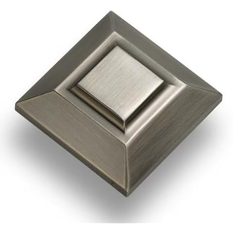 Ultra Grade URBN Architectural 1-1/2 Inch Square Cabinet Knob with Beveled-Edge, Dark Silver Finish (Pack of 4) Cover