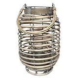 Style : Bord de mer CHEMIN DE CAMPAGNE Lanterne Jardin extérieur à Poser Bougie Ancienne rotin 24cm