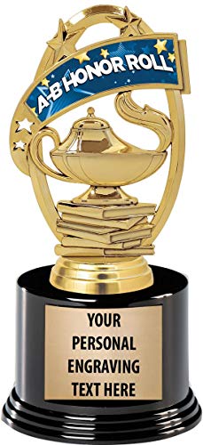 Crown Awards A-B Honor Roll Trophies with Custom Engraving, 7.25"