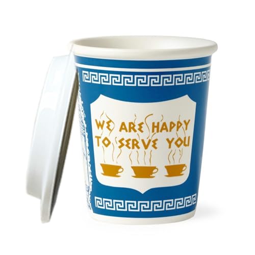 UDEFOG New York Ceramic Coffee Cup Mug We are Happy to Serve You A Stylish Way to Enjoy Your Coffee Perfect for Home or Office coffee cup reusable coffee cup 3.9 * 3.3inch Blue and white (Lid)