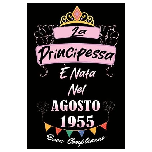 La Principessa é nata nel Agosto 1955: Idea Regalo di compleanno 68 anni per donne , una moglie, una figlia, una sorella / Quaderno a righe, 100 pagine"