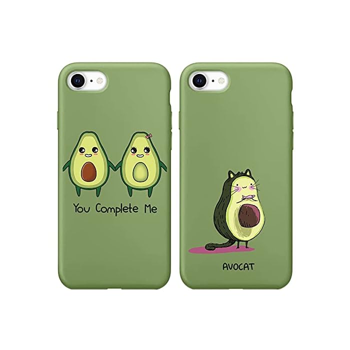 Yoedge 2 Stück Handyhülle für Apple iPhone 8/7 / SE2022 / SE2020 4,7" Hülle mit Muster, Weiche TPU Soft Slim Silikon Schutzhülle Con Motiv Aesthetic, Stoßfeste Case Cover für iPhone8, Avocado