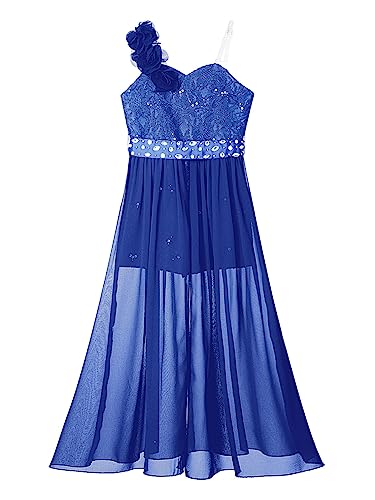 YiZYiF Kids Girl's Romper Dress Flower Girl Wedding Bridesmaid Maxi Dress Formal Party Summer One Shoulder Dresses4