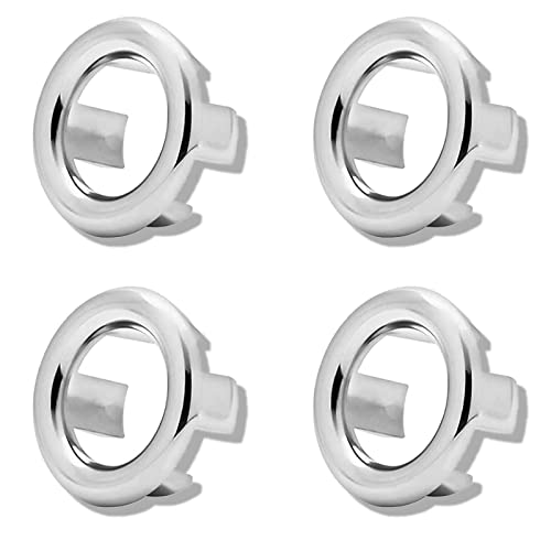4 Pack Sink Overflow Ring Bathroom Kitchen Sink Hole Round Overflow Cover Basin Trim Overflow Drain Cap Cover Insert in Hole Spares