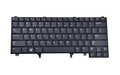 Eathtek Replacement Keyboard with Pointer for Dell Latitude E5420 E6320 E6420 Series Black