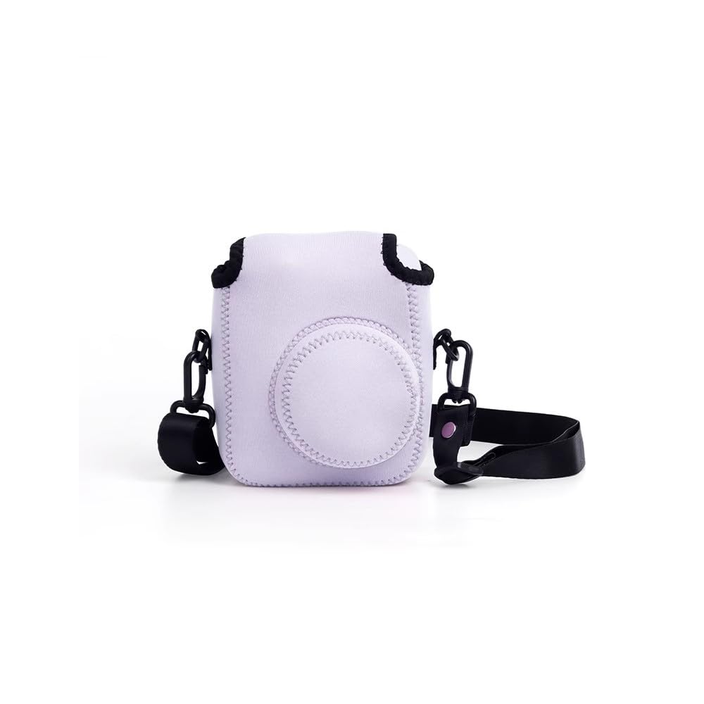 Miękki futerał na aparat, fioletowy, neoprenowy, odporny na wstrząsy, pokrowiec ochronny do aparatu Fujifilm Instax Mini 12, Fioletowy, Jeden rozmiar, Torba na aparat