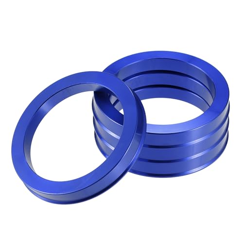 A ABSOPRO Anillos Centradores de Buje de Coche OD 72.6mm A ID 57.1mm Anillos Centradores de Buje Espaciador de Centro de Rueda de Aleación de Aluminio Azul (Juego de 4)