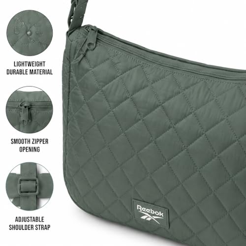 Image of Reebok Womens Crossbody Bag - Lightweight Stylish Nylon Quilted and Non-Quilted Everyday Crossbody Sling Bags for Women