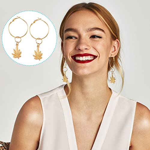 PAGOW 96Pcs Earring Hoops for Jewelry Making, Hypoallergenic Alloy Round Earrings Finding, Gold Open Beading DIY Earrings Craft Art Accessories