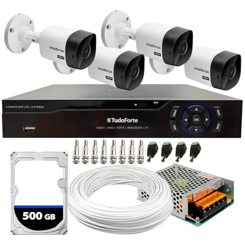 Kit 4 Câmeras Segurança Intelbras 1120B DVR 4 Canais Com