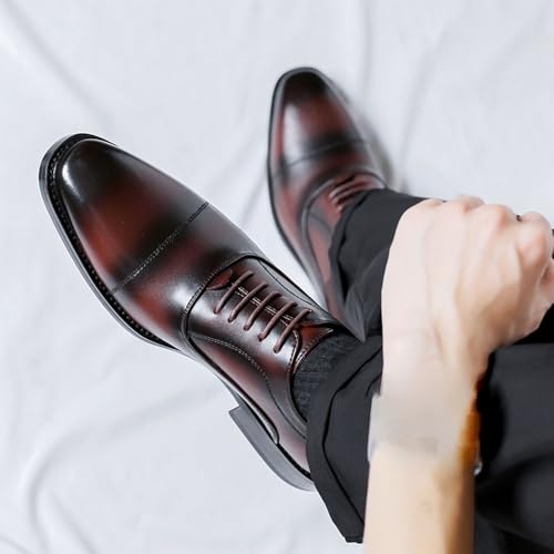 Men Formal Shoes Genuine Leather Fashion Lace Up Classic Business Party Wedding Rubber Sole Slip Casual Wedding Breathable4