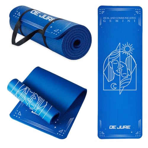 Image of De Jure Fitness Yoga Mat for Women and Men, 13mm Extra Thick Non-Slip NBR Exercise Mat for Yoga, Pilates, Gym & Floor Workouts - with Carry Strap - Gemini