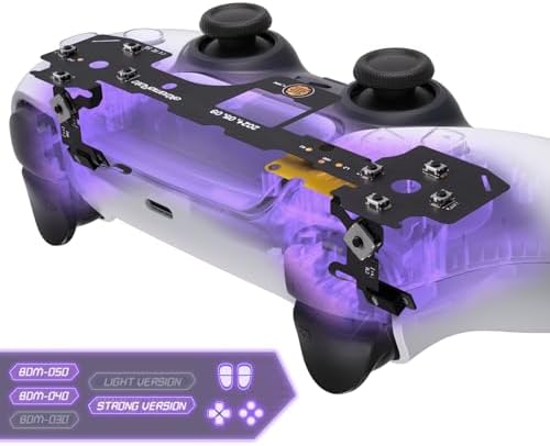 eXtremeRate 2 in 1 Full Clicky V2 Kit für ps5 Controller BDM-040/050, Mirco Switch Taktile Clicky Hair Trigger Kit&Face Clicky Kit, Mausklick Flexkabel Upgrade Kit für ps5 Controller-Starke Version