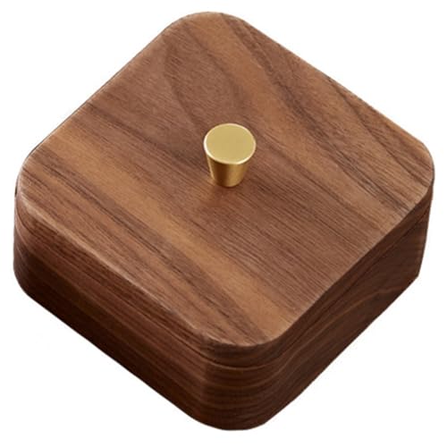 Boîte à dentaire en noyer noir massif, écrin scandinave d'exception 9.6cm