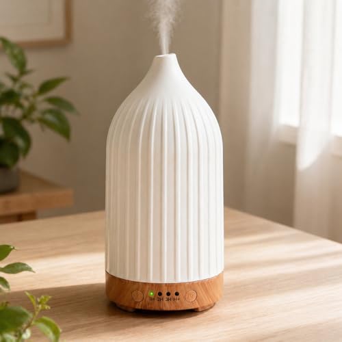 Vankarr Diffuseur Huiles Essentielles en Céramique, Diffuseur de Parfum Electrique Ultrasonique...