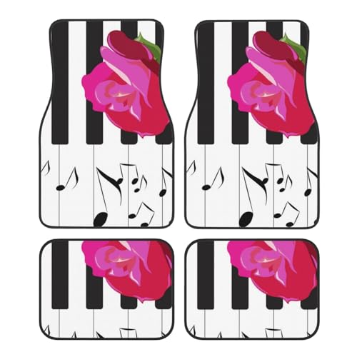 Alfombrillas para coche con notas de piano y rosas para viajar con estilo y confort diario