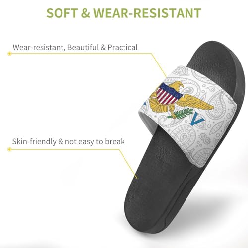 Virgin Islands Flag Paisley Pattern Funny Slippers Slides Sandals Shower Home House Shoes Non Slip Soft Sole Shoe For Men Women Bathroom3