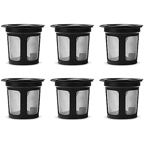 6Pcs Reusable Refillable K-Cup Coffee Filter Pod for Keurig K50 K55 Coffee Maker - Black 6pcs Cover