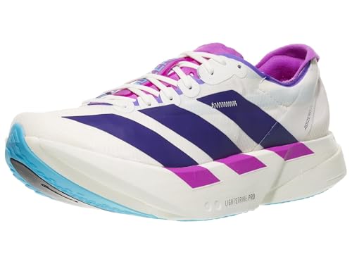 Adidas CWHITE/CPURPL/SEBLBU Women's Adizero Adios PRO 4 W Core whiteCollegiate Purple/Semi Blue Burst 9 US, 9 Wide2