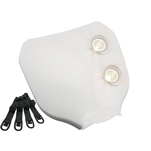 one BY CAMAMOTO MASCHERINA FARO per Moto da Enduro/Cross/Motard/Naked - Installazione Universale, Comprensivo di Lampadine e di Staffaggio e Fasce Elastiche. (BIANCO)