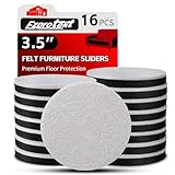 16 PCS Felt Furniture Sliders for Hardwood Floors, 3.5 Inch Reusable Felt Furniture Pads for Hardwood Floors, Heavy Furniture Movers Sliders, Furniture Moving Pads for Hard Surfaces (Beige, Round)