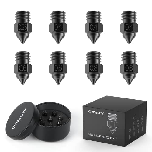 Creality Hardened Steel MK8 Nozzles 8PCS High‑Temperature Wear‑Resistantcompatible with Ender/CR‑10 Series