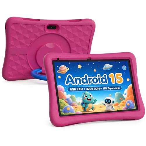 Image of Kids Tablet 10 Inch Android Tablet for Kids Comes with a Shock-Resistant Protective Case, 8GB RAM 32GB ROM Tablets Supports 1TB MicroSD, 6000mAh Battery Dual Cameras 5G Wifi6 Android Tablets with Case