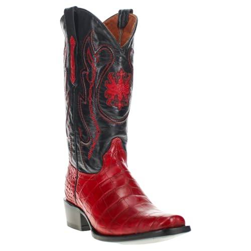 Image of Vaccari Men's Travis Genuine American Alligator Belly Leather Western Cowboy Boots